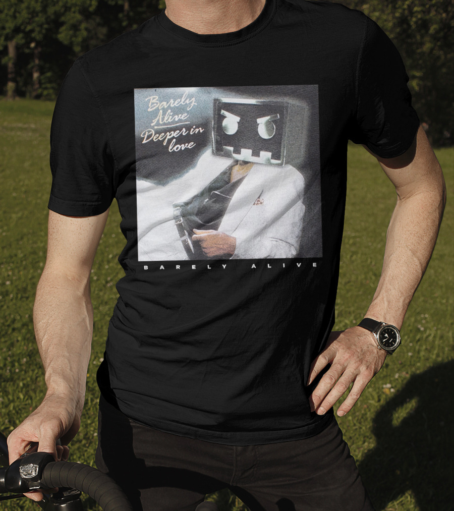 Barely Alive Deeper In Love 80s Aesthetic Robot Head Suit T-Shirt