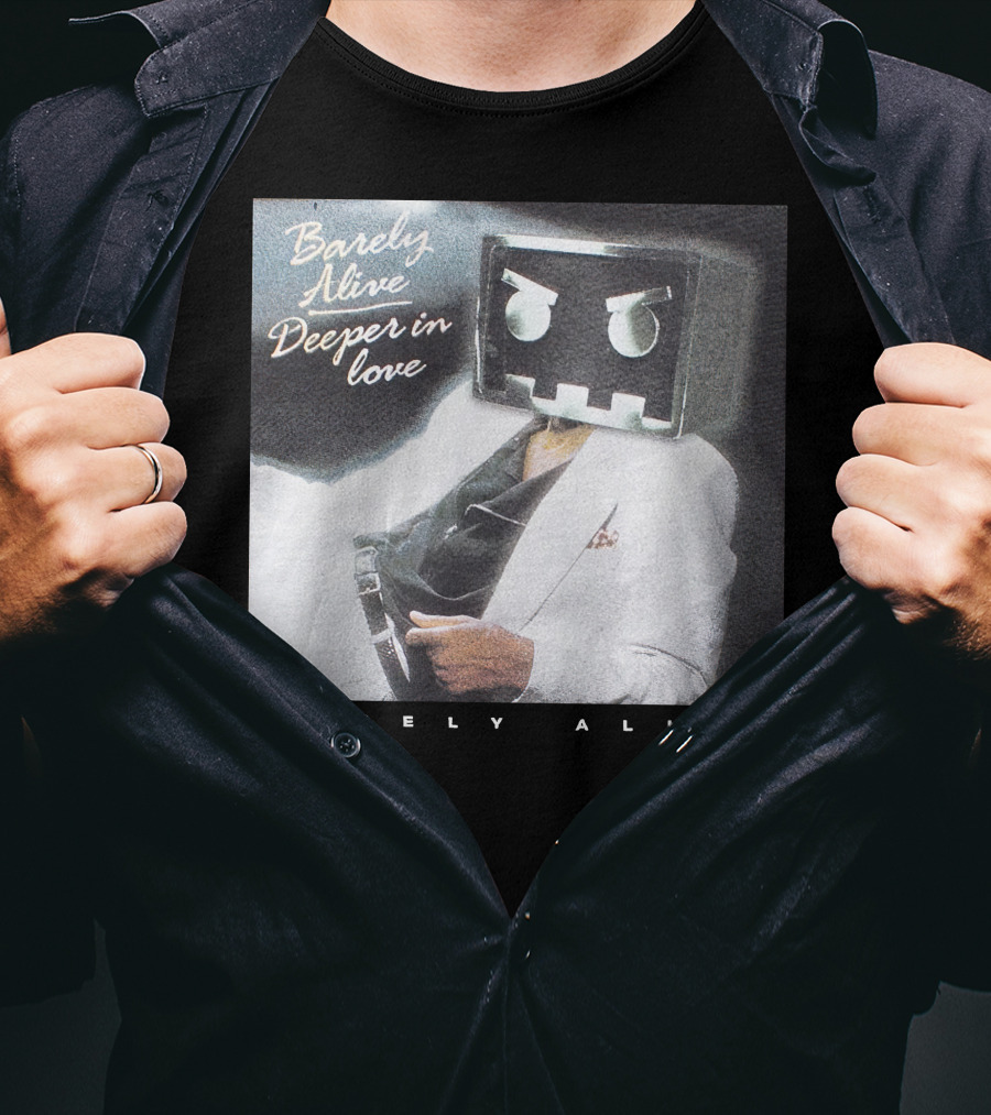 Barely Alive Deeper In Love 80s Aesthetic Robot Head Suit T-Shirt