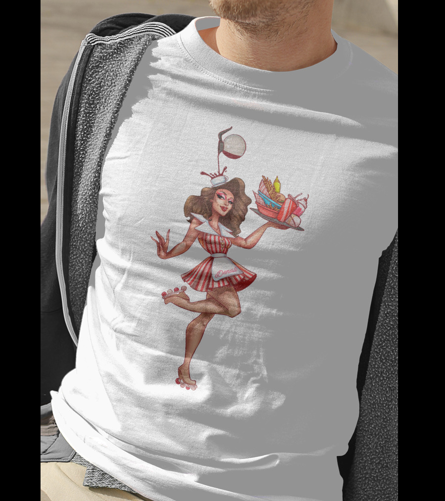 Denali Roller Waitress Serving Food And Drinks T-Shirt