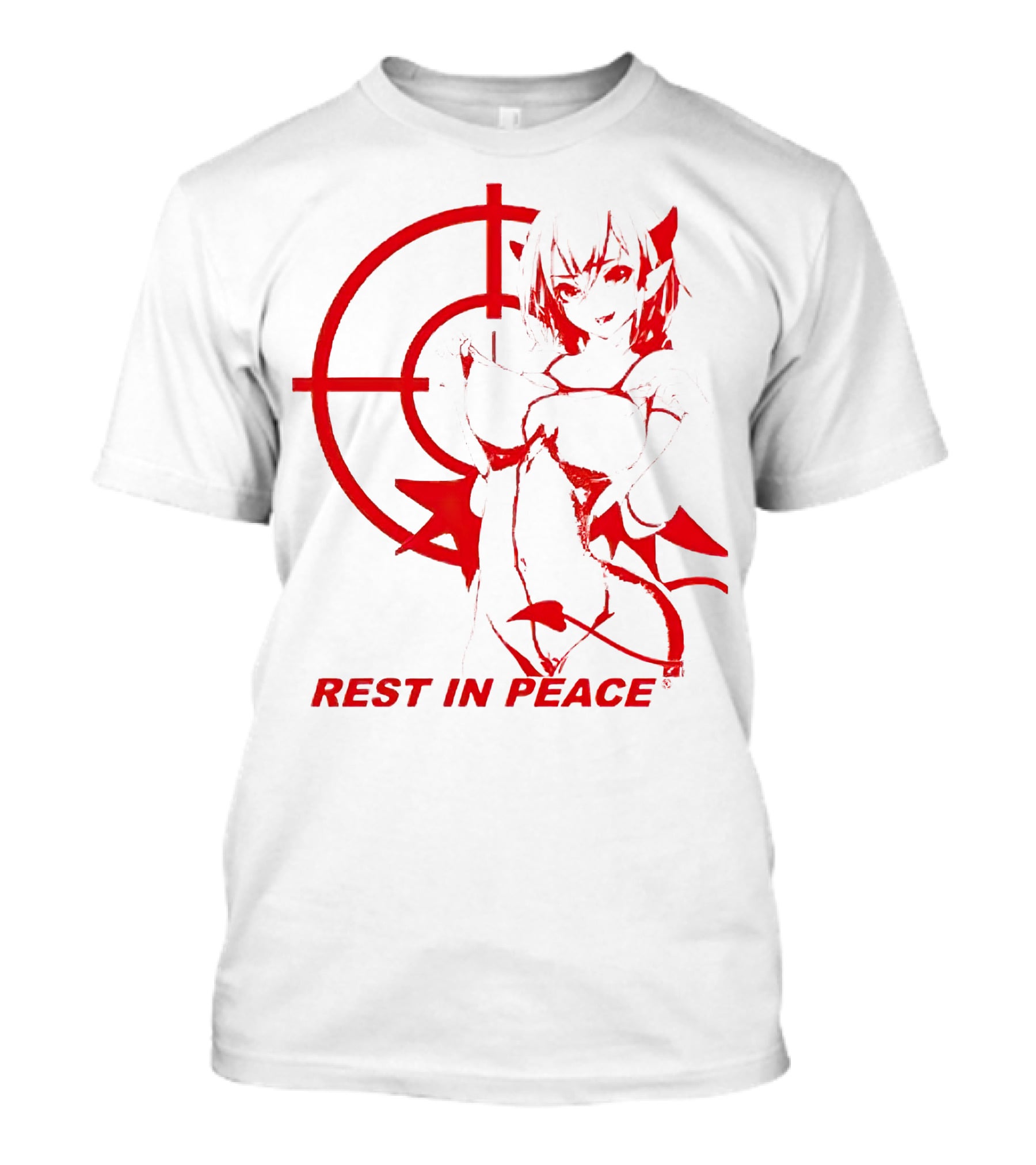 REST IN PEACE Drippin So Pretty Merch Anime Character Target Devil Horns Tail T-Shirt