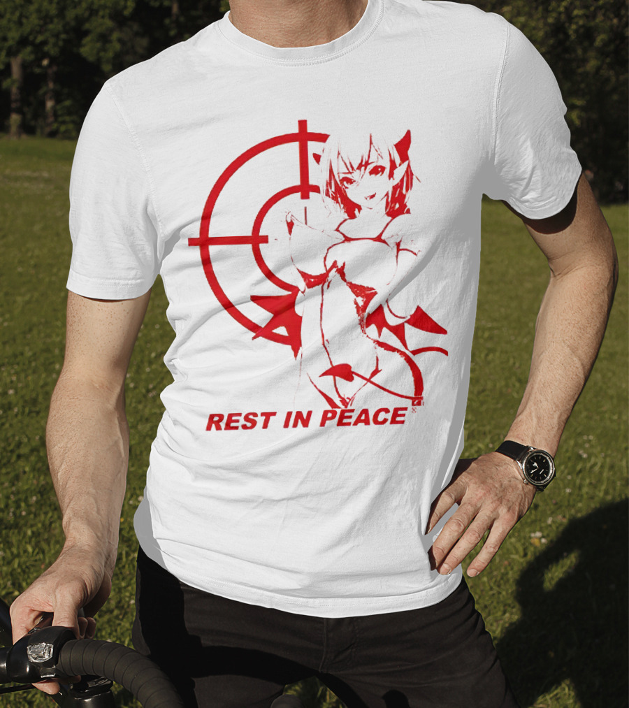 REST IN PEACE Drippin So Pretty Merch Anime Character Target Devil Horns Tail T-Shirt