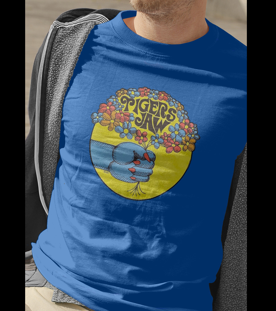 Tigers Jaw Flower Fist Retro Psychedelic Merch T-Shirt