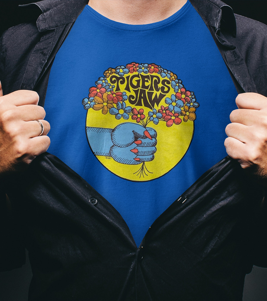 Tigers Jaw Flower Fist Retro Psychedelic Merch T-Shirt