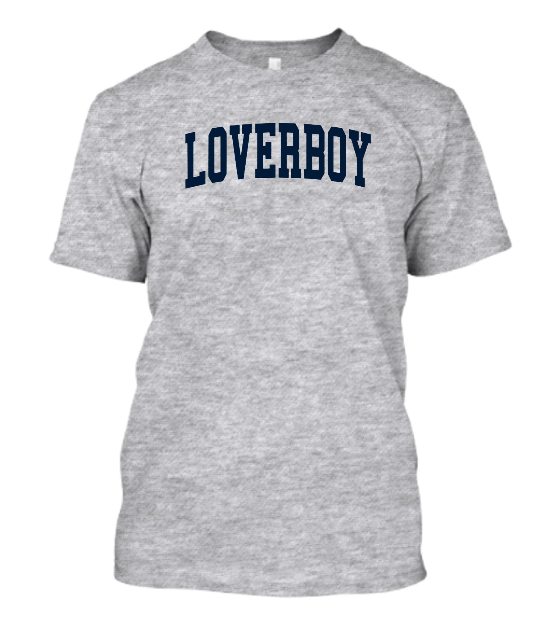 LOVERBOY Merch Grey College Font T-Shirt