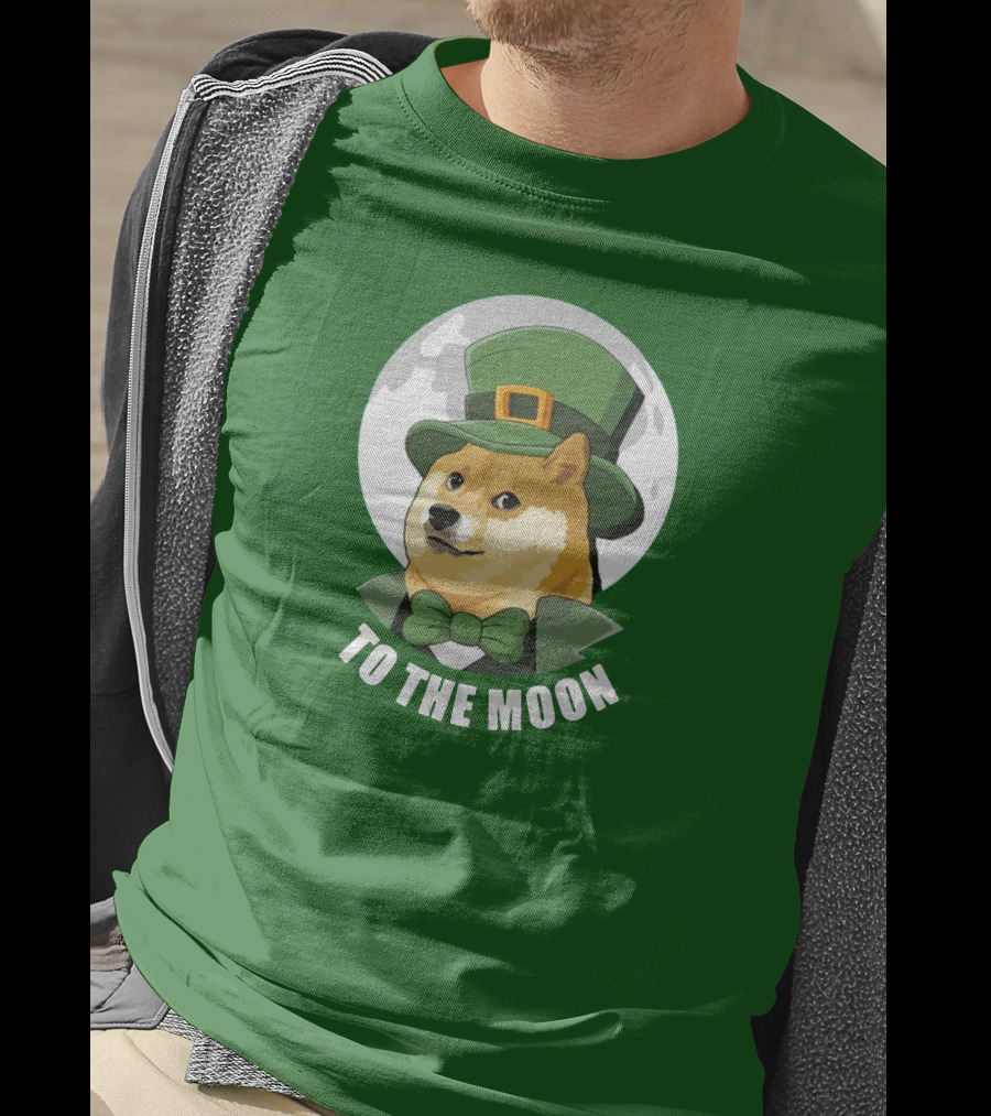 TO THE MOON Doge Leprechaun T-Shirt