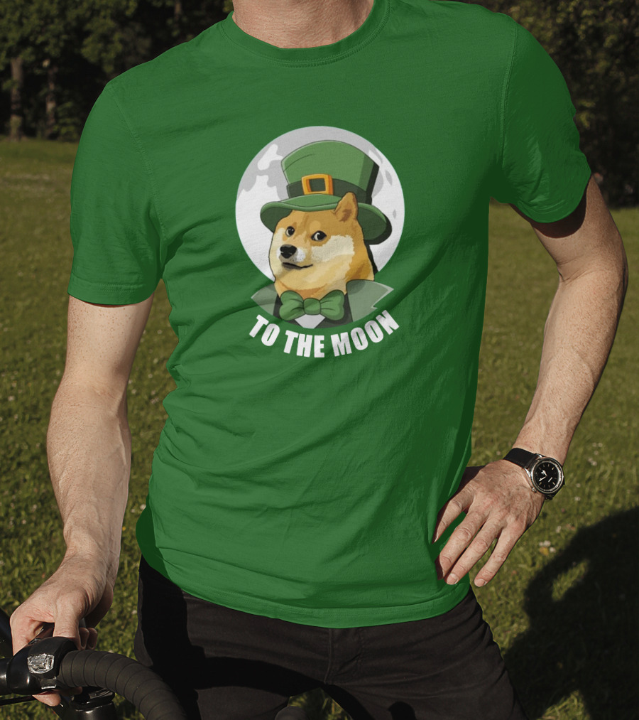 TO THE MOON Doge Leprechaun T-Shirt