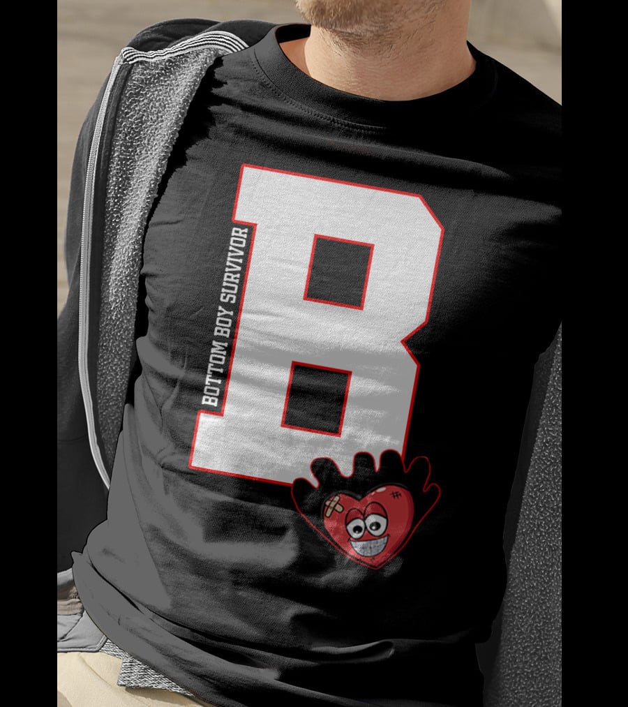Bottom Boy Survivor B With Cartoon Heart T-Shirt