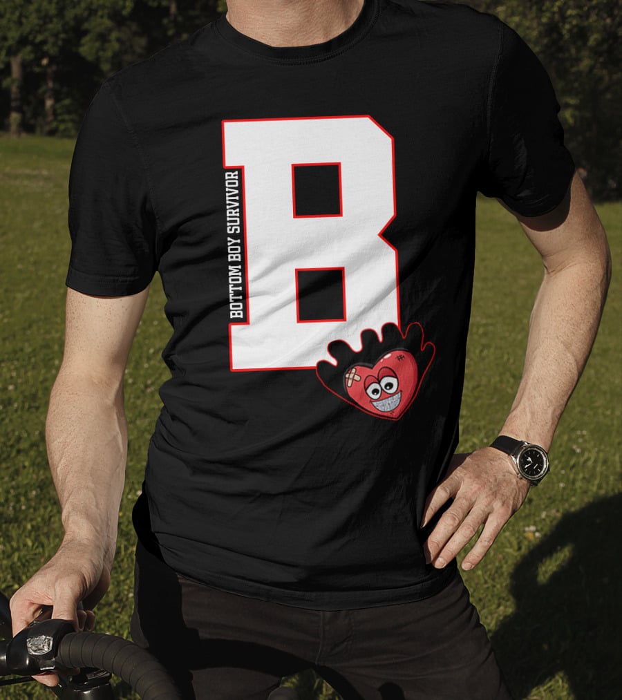 Bottom Boy Survivor B With Cartoon Heart T-Shirt