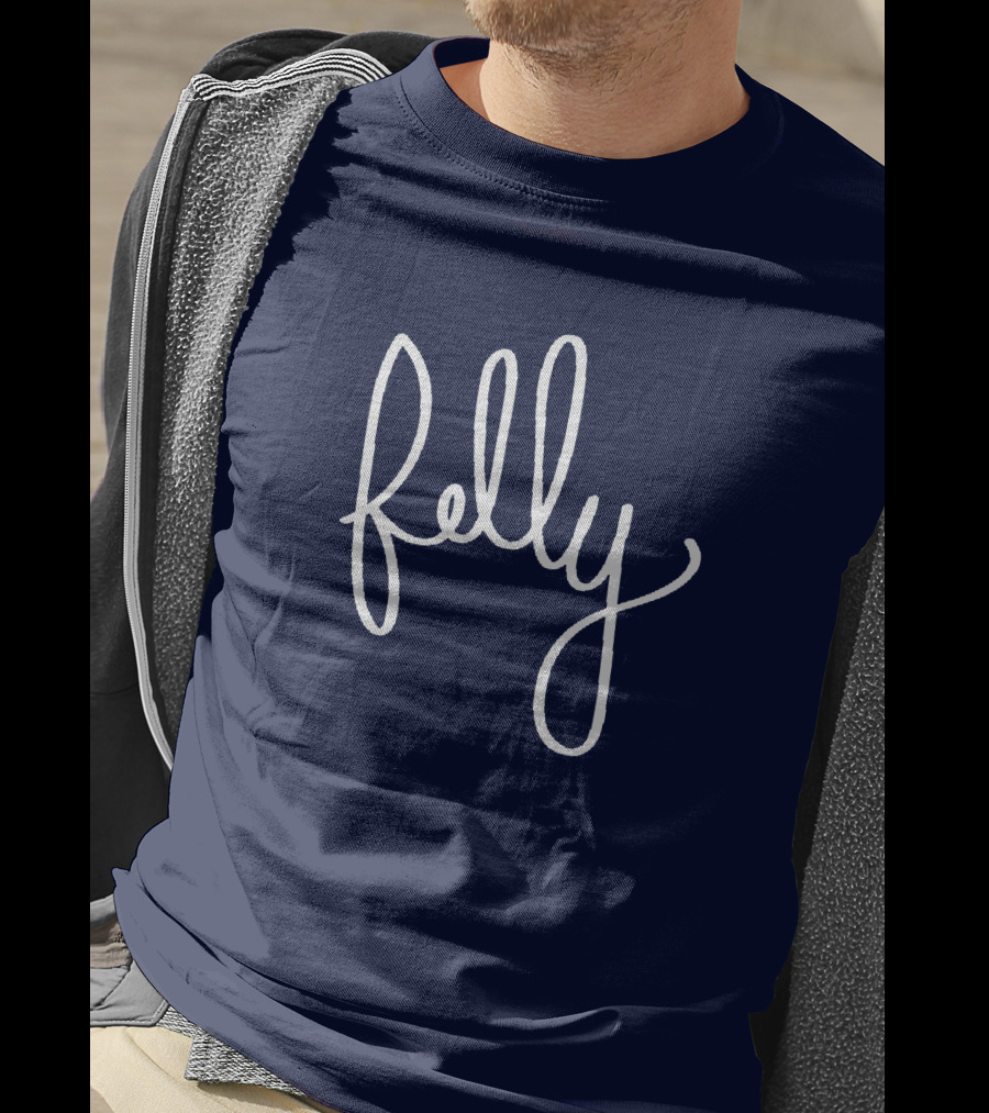 Felly Handwritten Script Navy T-Shirt
