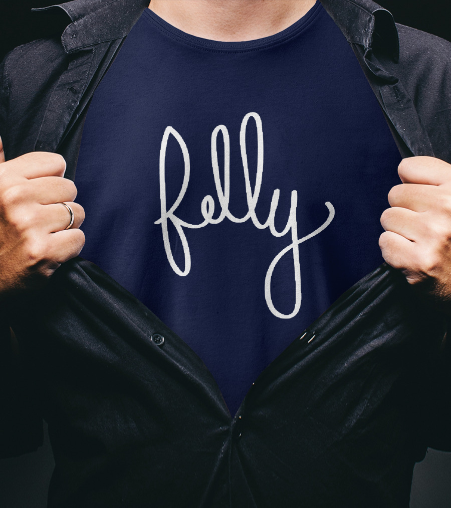 Felly Handwritten Script Navy T-Shirt