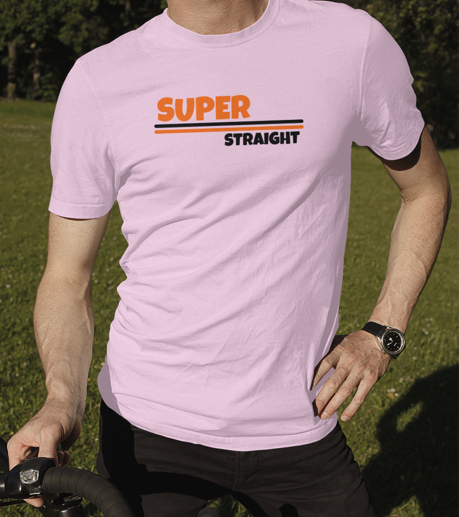Super Straight Shop Pink Background T-Shirt