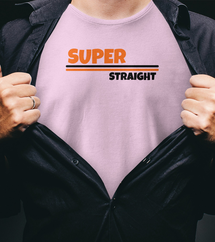 Super Straight Shop Pink Background T-Shirt