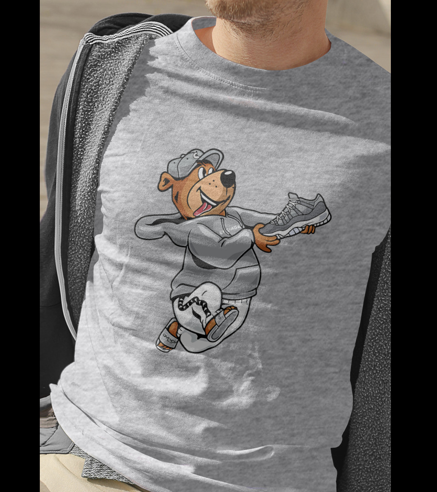 Cool Grey 11s Bear With Sneakers T-Shirt