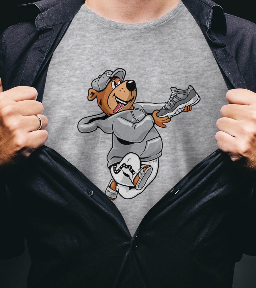 Cool Grey 11s Bear With Sneakers T-Shirt
