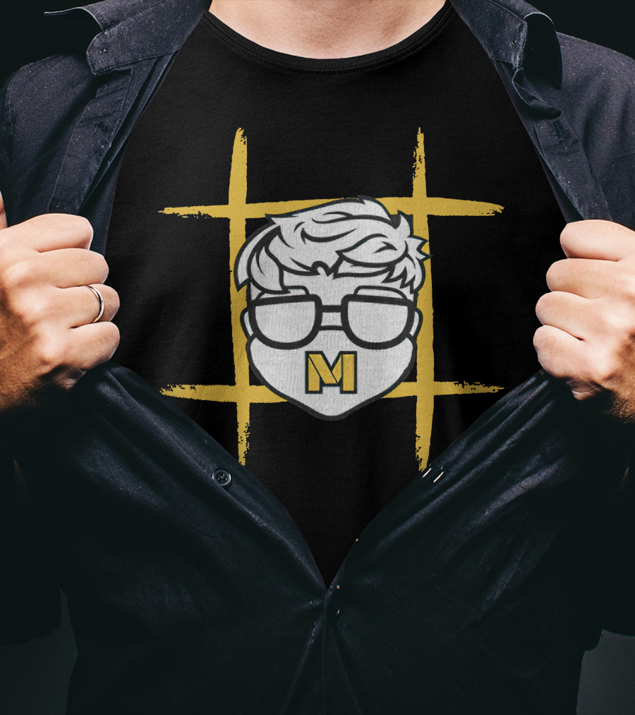 MeatyMarley Clothing Line M Logo With Hair And Glasses T-Shirt