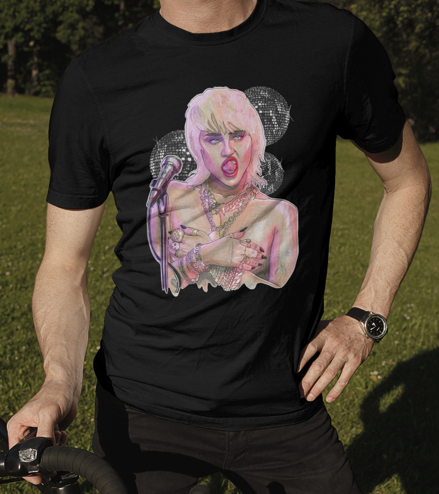 Miley Cyrus Disco Microphone Chains T-Shirt