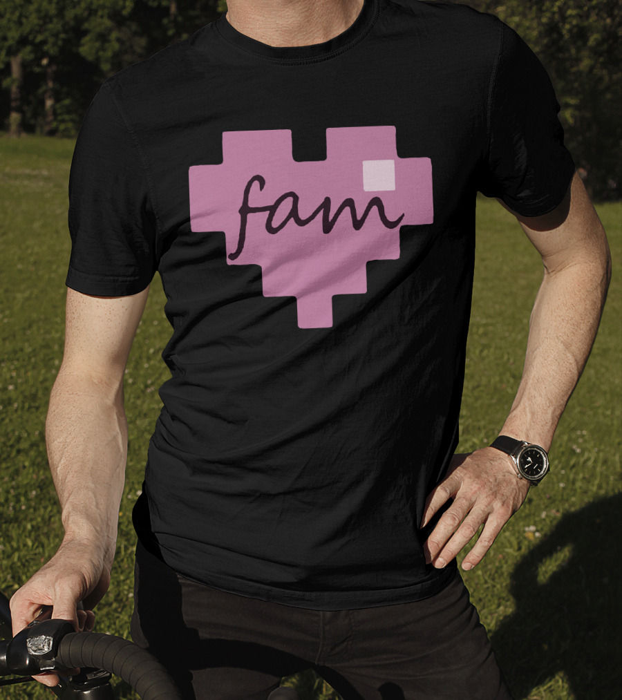 Fufambam Store Pixel Heart Fam T-Shirt