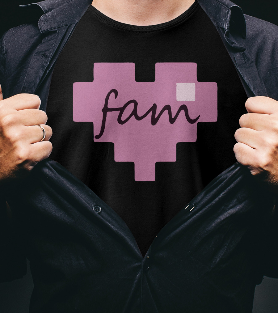 Fufambam Store Pixel Heart Fam T-Shirt