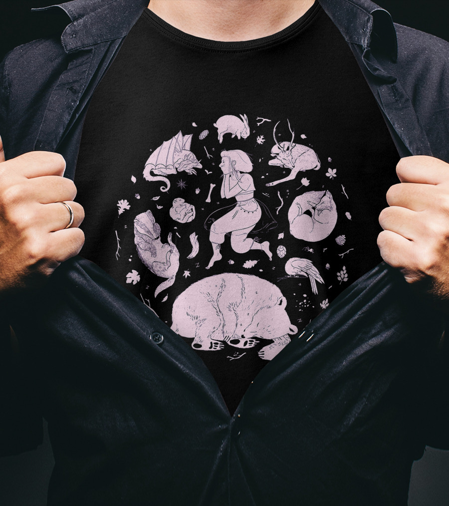 Aurora Shop Fantasy Creatures Dance And Harmony Circle T-Shirt