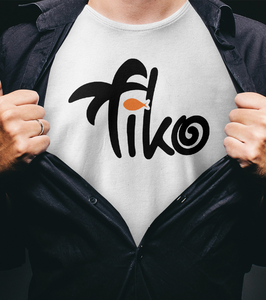 Tiko Fish Logo With Palm Tree T-Shirt