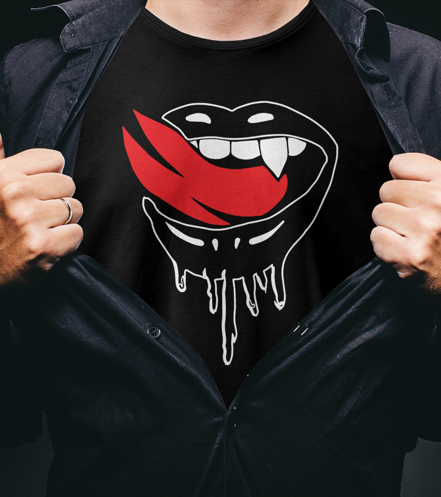Falling In Reverse Vampire Lips Dripping Design Merch T-Shirt