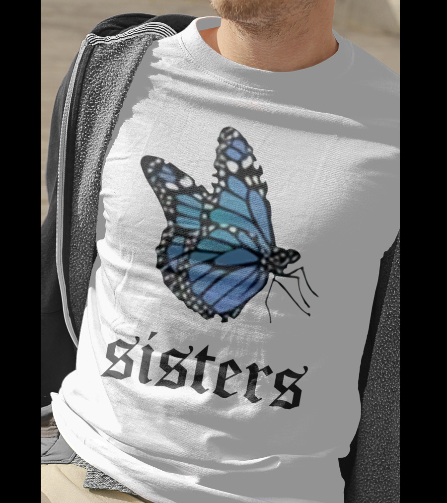 Sisters Blue Butterfly T-Shirt