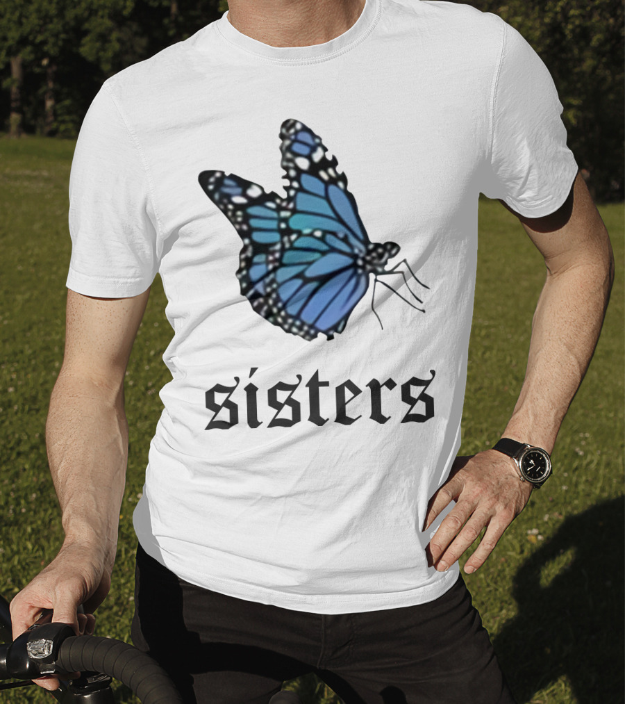 Sisters Blue Butterfly T-Shirt