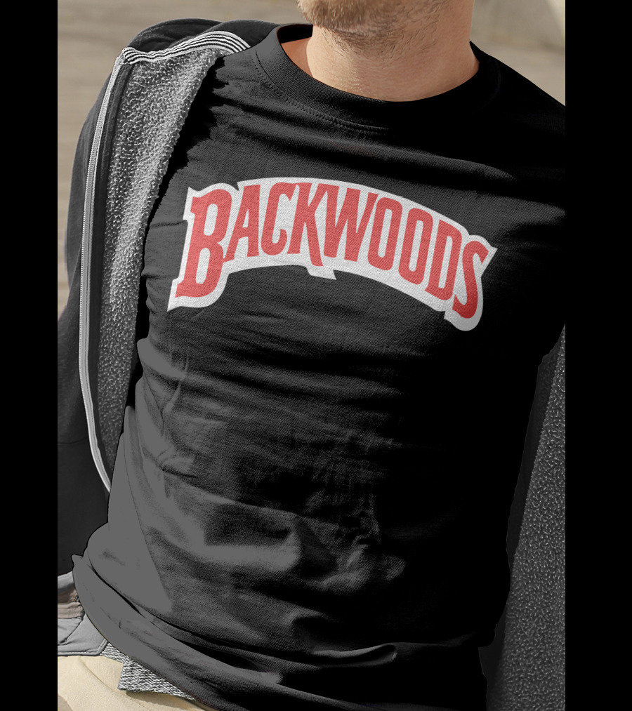 Backwoods Logo Red Arched Text T-Shirt