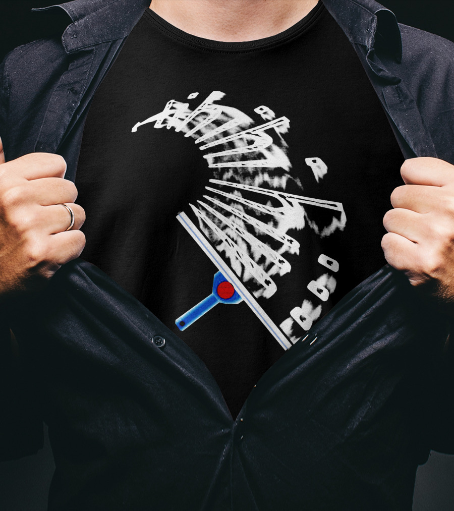 Stamsite Squeegee Abstract Black And White Motion T-Shirt