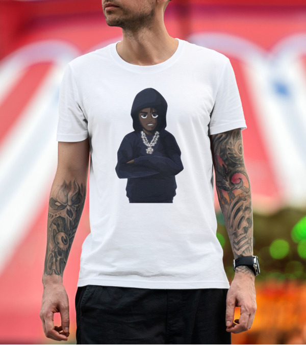 Premium T-Shirt: lil tjay merch hoodie character with chains T-Shirt lil tjay merch hoodie character with chains T-Shirt