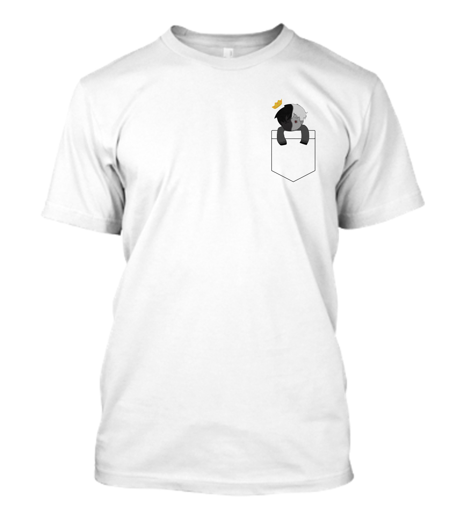 Ranboo Dual-Toned Character With Crown In Pocket T-Shirt