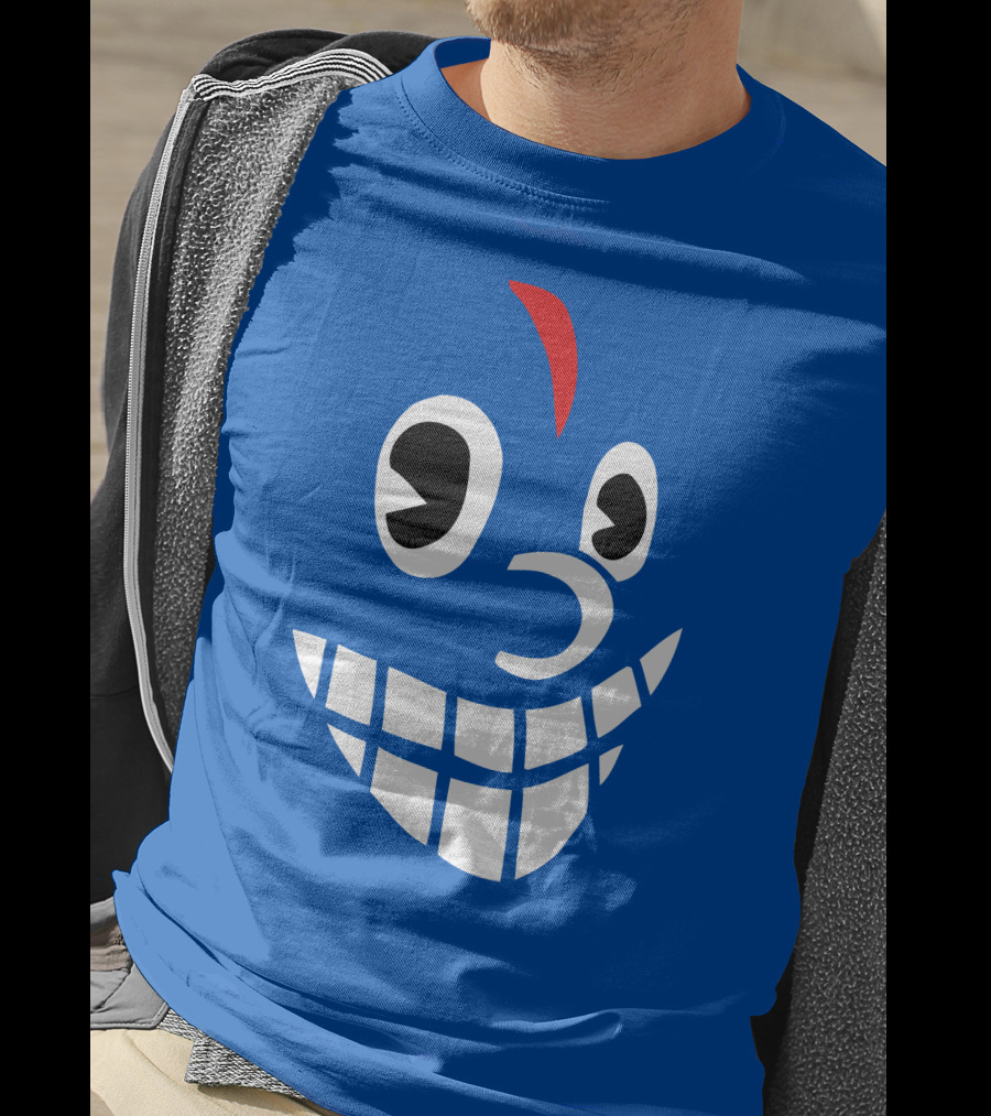 Lil Darkie Merch Blue Face Grin Red Accent T-Shirt