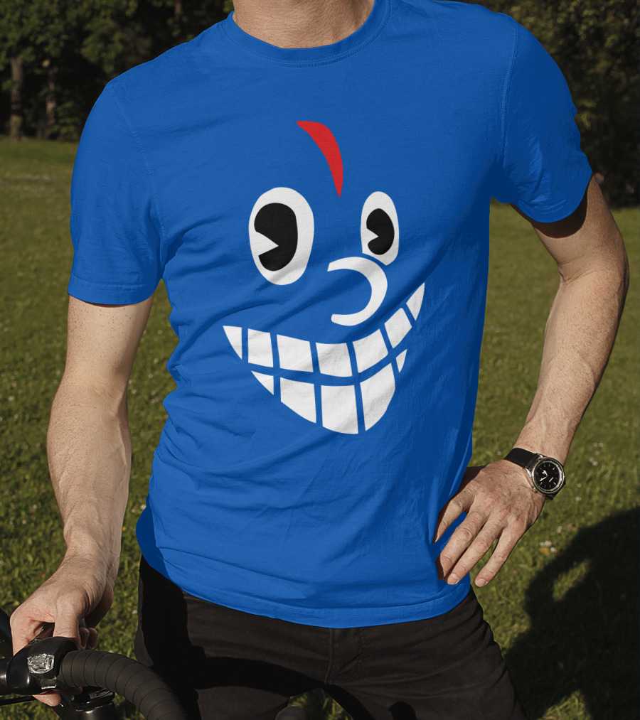Lil Darkie Merch Blue Face Grin Red Accent T-Shirt