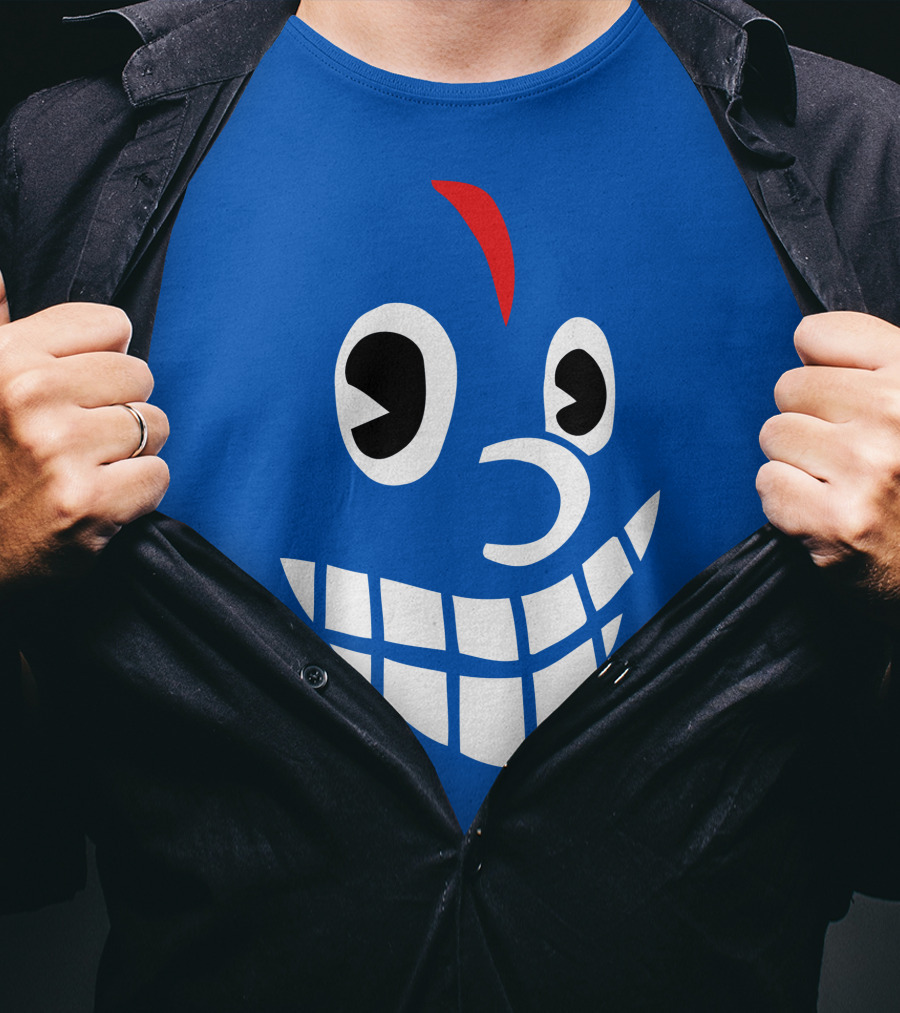 Lil Darkie Merch Blue Face Grin Red Accent T-Shirt