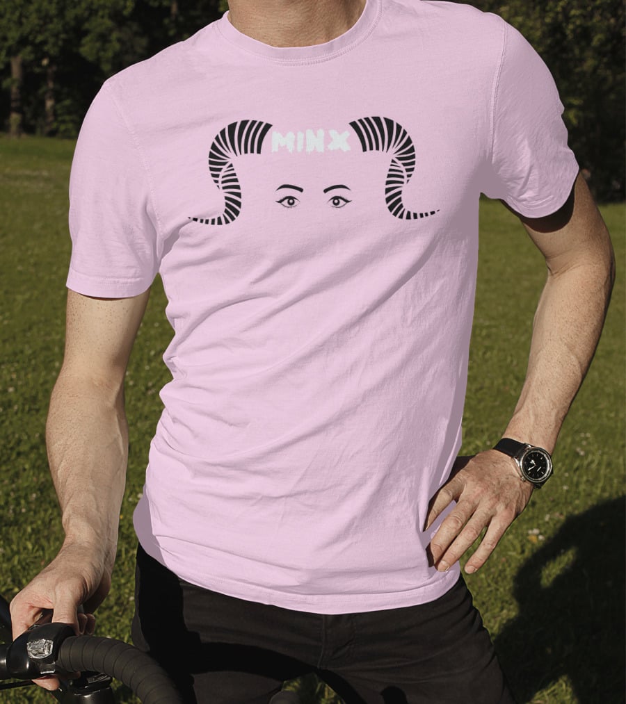 MINX Horned Eyebrow Expression Pink T-Shirt