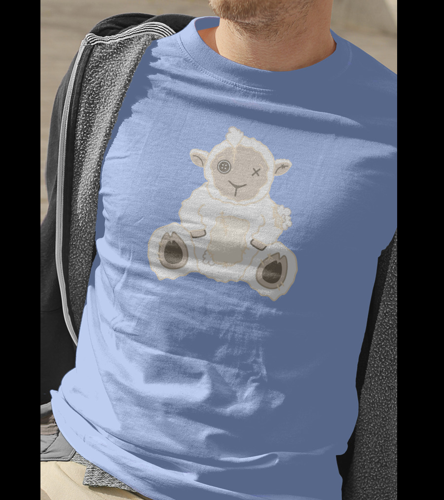 Captain Puffy Merch Sheep Plush Button Eye Patchwork T-Shirt