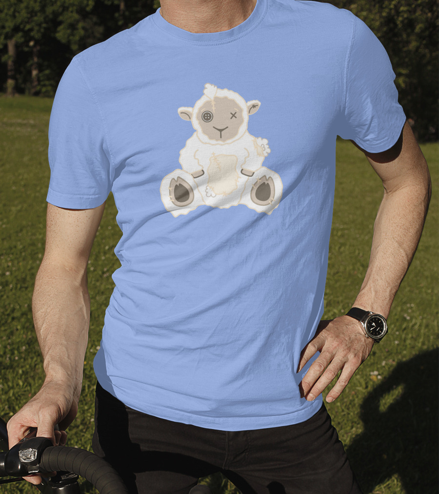 Captain Puffy Merch Sheep Plush Button Eye Patchwork T-Shirt