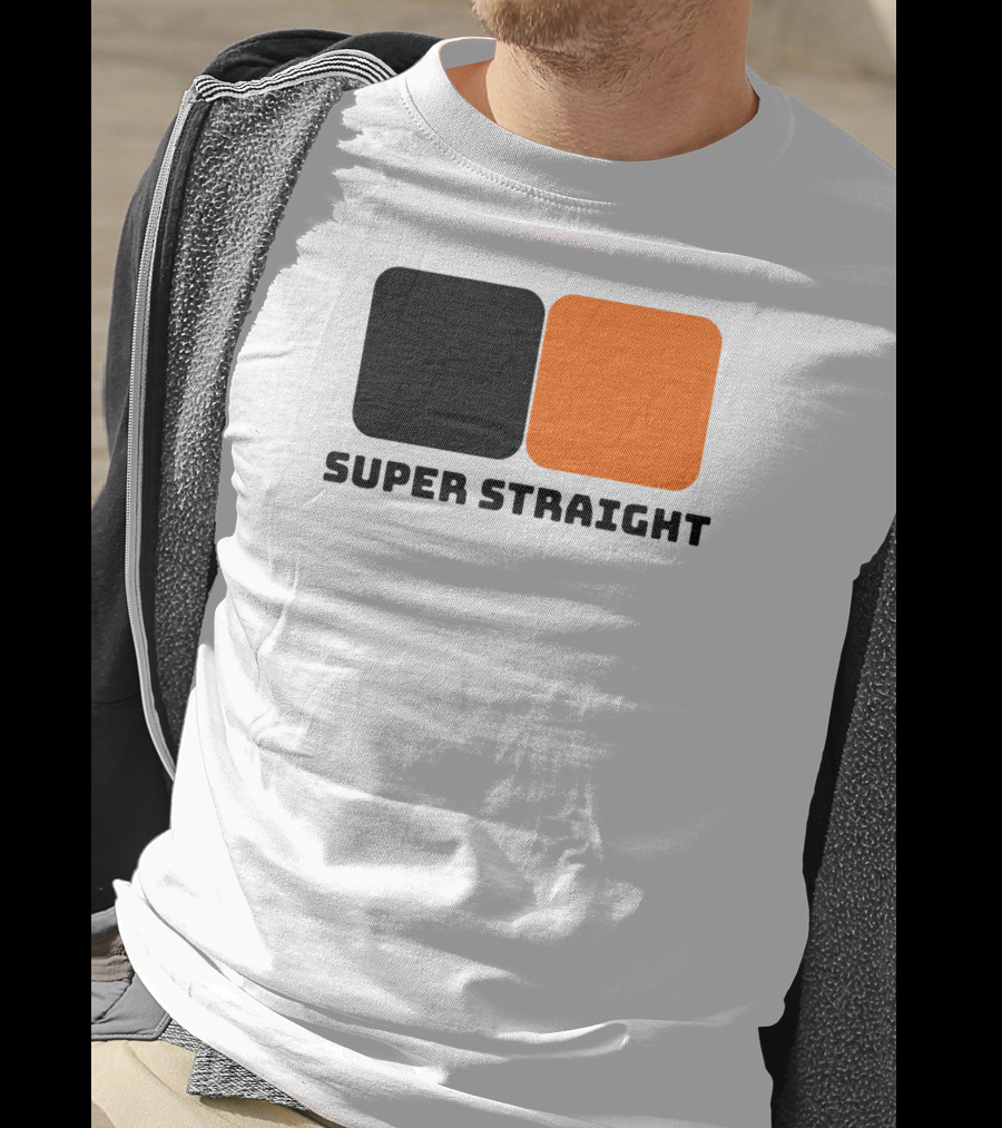 Super Straight Black Orange Square T-Shirt