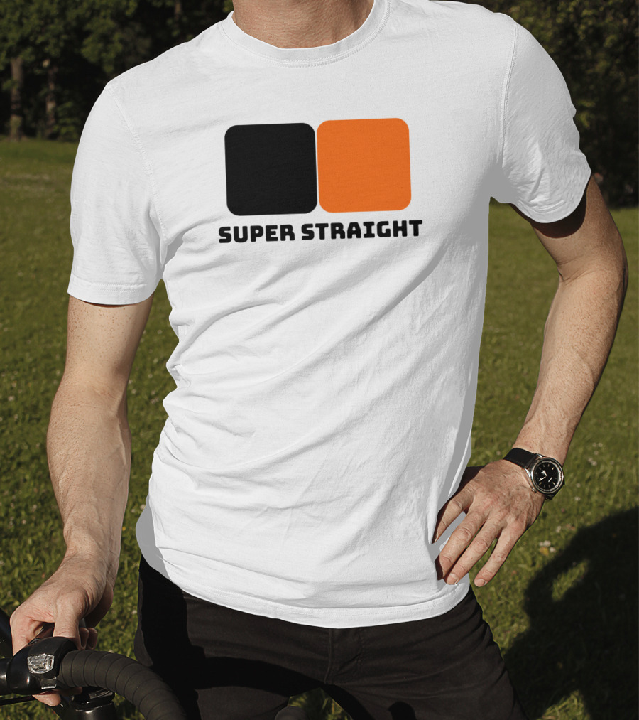 Super Straight Black Orange Square T-Shirt