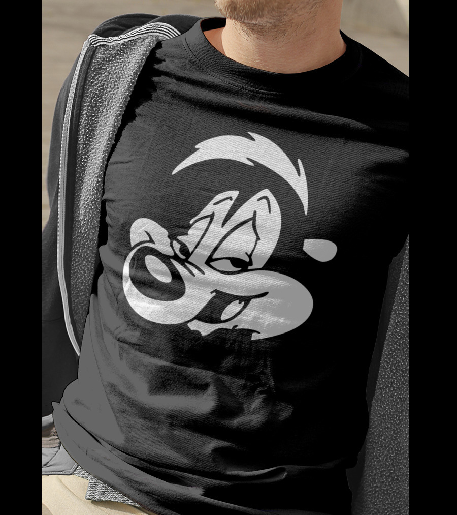Pepe Le Pew Iconic Black And White Cartoon Character Image T-Shirt