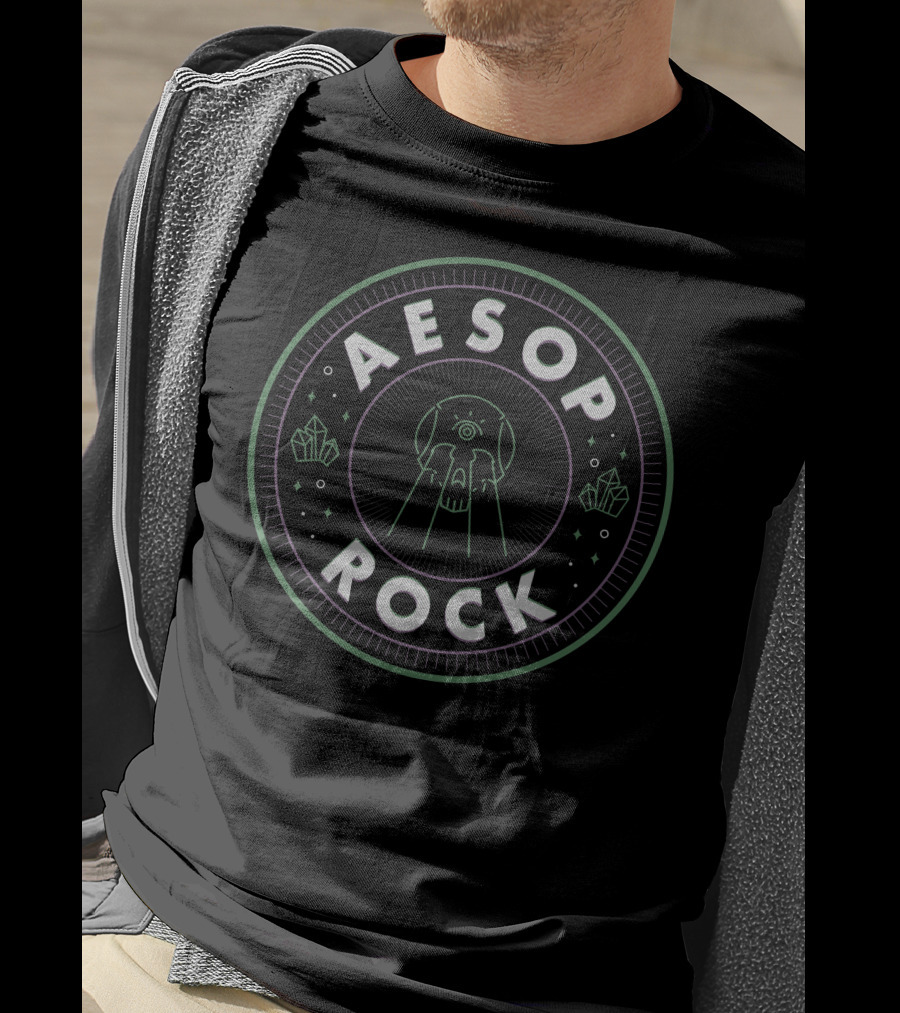 AESOP ROCK Cosmic Crystal Owl Circle T-Shirt
