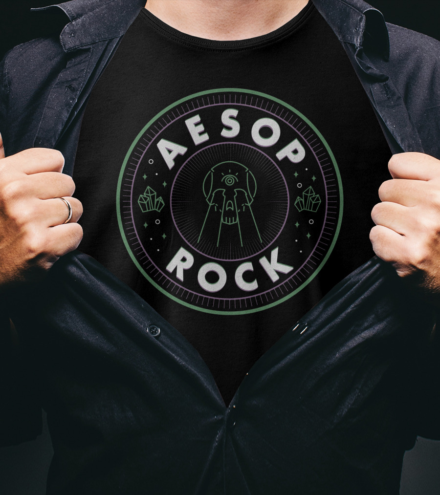 AESOP ROCK Cosmic Crystal Owl Circle T-Shirt