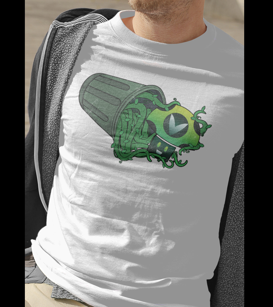 Vinesauce Trash Can With Green Goo And Controller T-Shirt