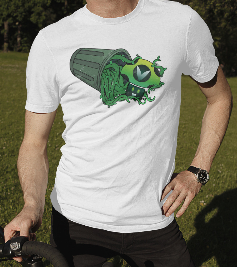Vinesauce Trash Can With Green Goo And Controller T-Shirt