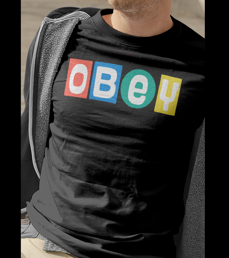 OBEY In Colorful Block Letters T-Shirt