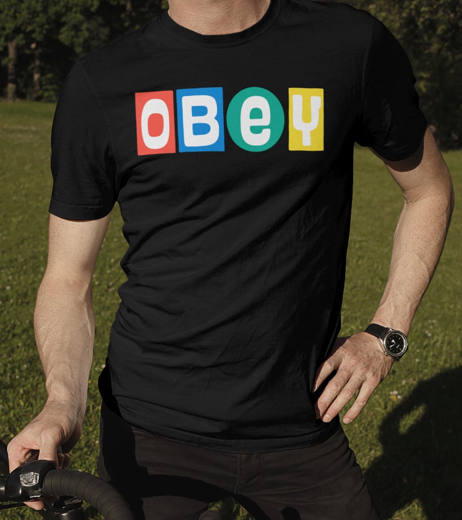 OBEY In Colorful Block Letters T-Shirt