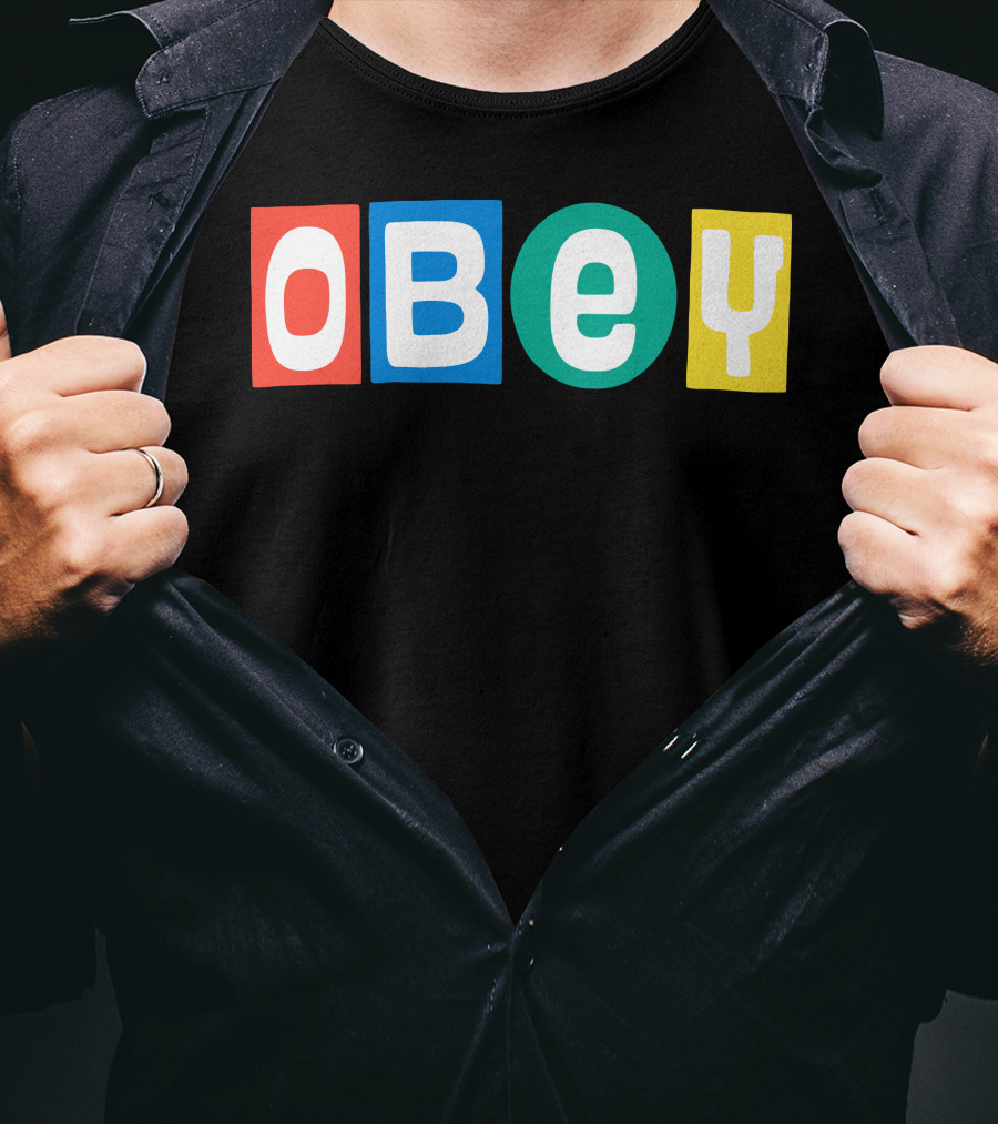 OBEY In Colorful Block Letters T-Shirt
