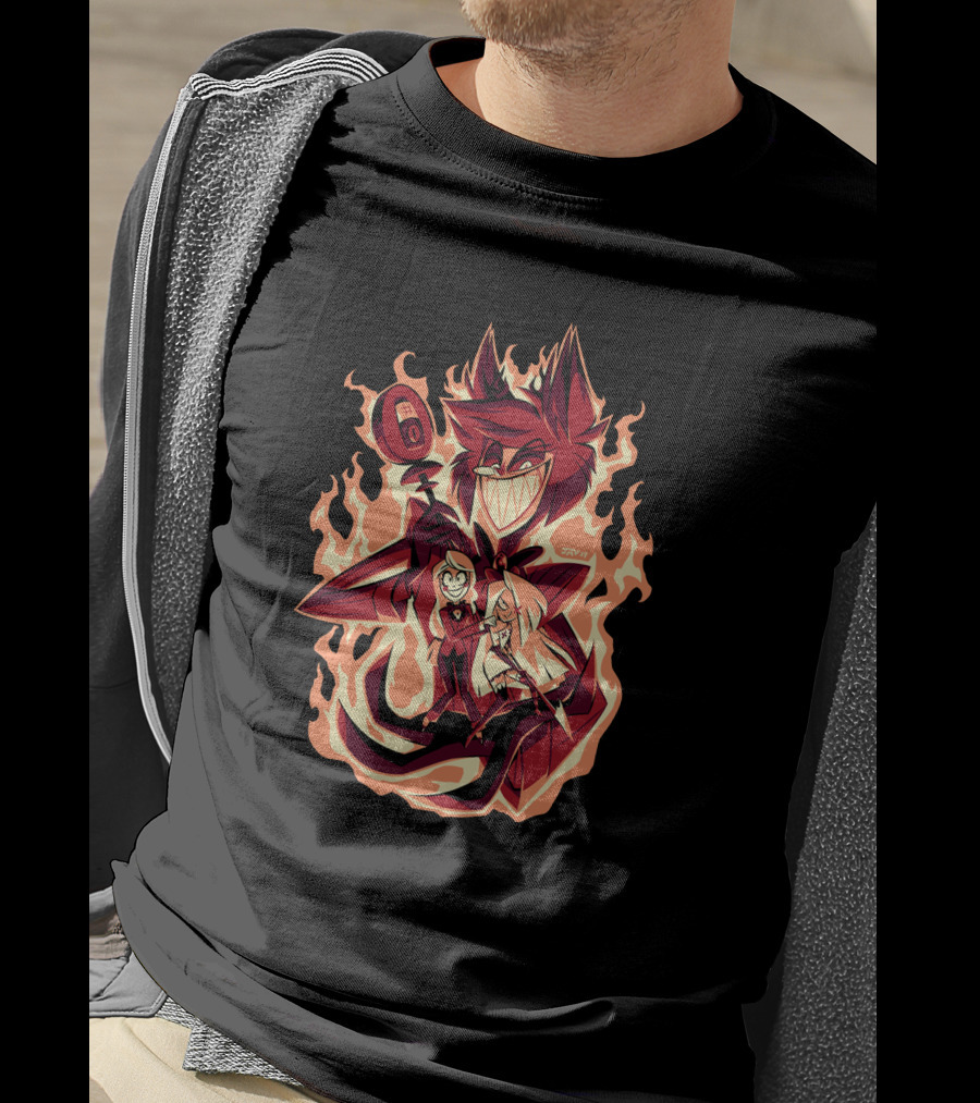 Hazbin Hotel Hellish Grasp Alastor Flame T-Shirt