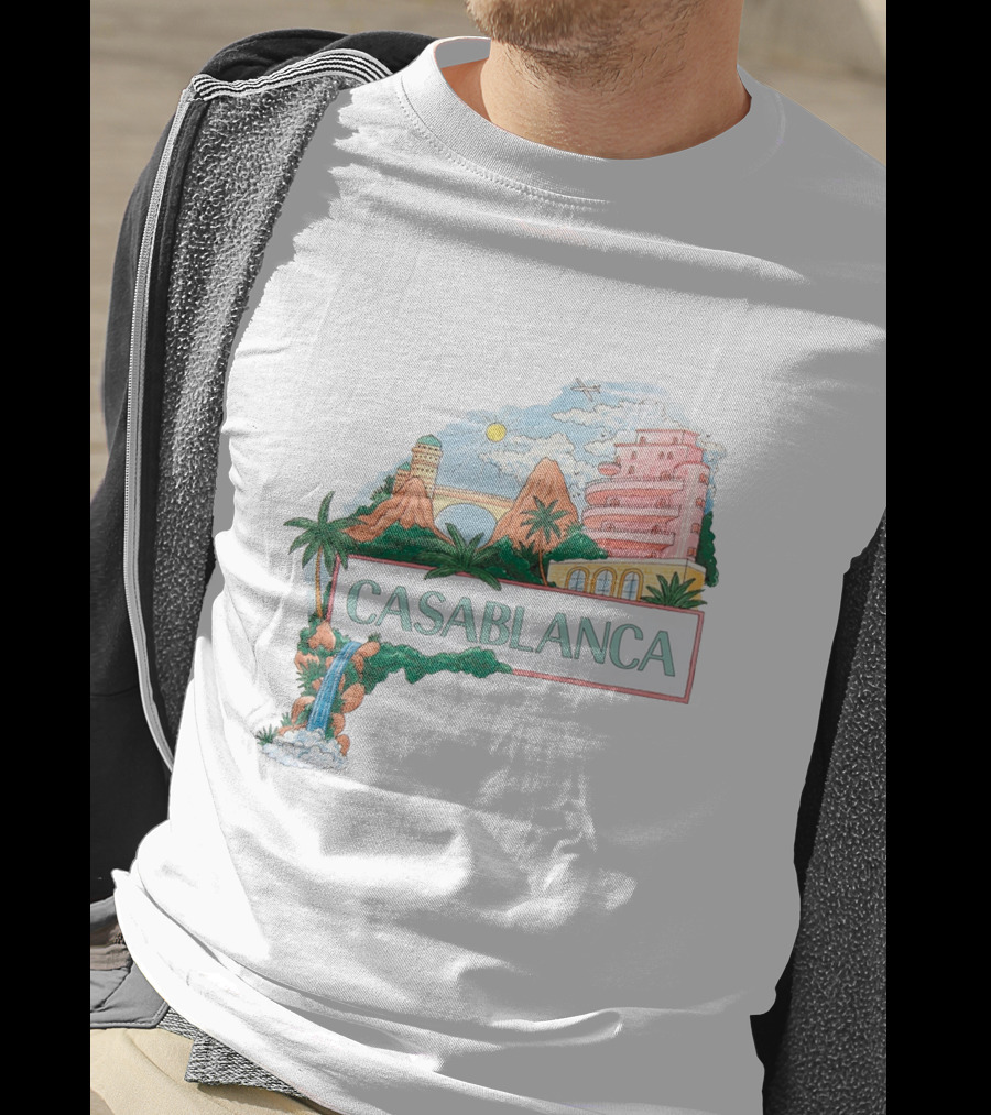 Casablanca Merch Casa Views With Scenic Landscape And Art Deco Elements T-Shirt