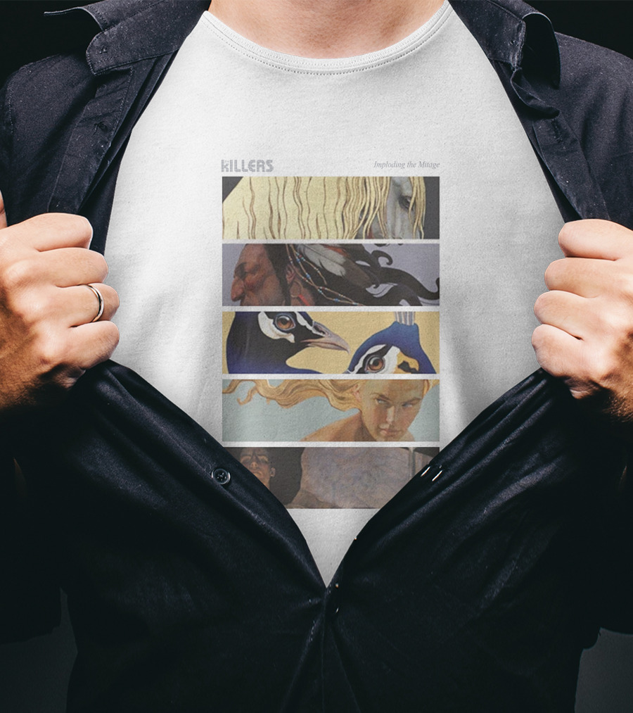 Killers Imploding The Mirage Peacocks Imagery Collage T-Shirt